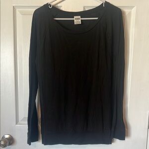 PINK Black Long Sleeve Blouse
